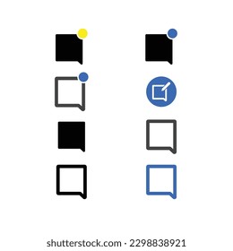 Snapchat chat icons, Set of all snapchat chat icons, Chat icon symbol vector illustration, Chat icon set