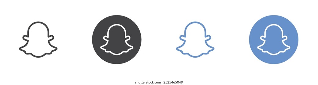 Snapchat icon Thin outline art symbol