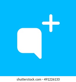 Snapchat Send Message Icon vector, Social Media Adicionar sinal de comentário, elemento de imagem UI, símbolo de interface de usuário, 2016 forma de contorno, EPS, ilustração, Web, fino, plano, cinza, botão, azul