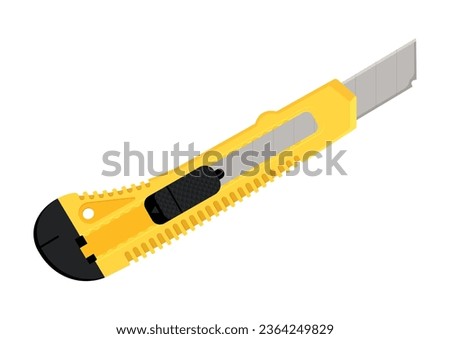 Snap-off blade knife work tools clipart vector illustration isolated on white background