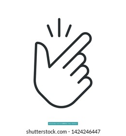 Snapping Finger Icon Vector Illustration Logo Template