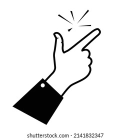 Snapping finger, simple matter hand gesture, a piece of cake, as easy as ABC sign,  fingers click, vector