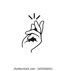 Snapping fingers clip art - line art illustration.