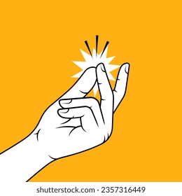 snapping fingers gesture vector. easy concept vector background.