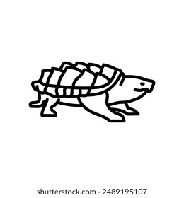 Snapping Turtle Outline Icon, Vector illustration