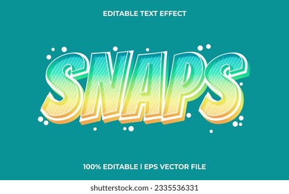 Snaps 3d editable text effect, template with 3d style use for logo and business brand