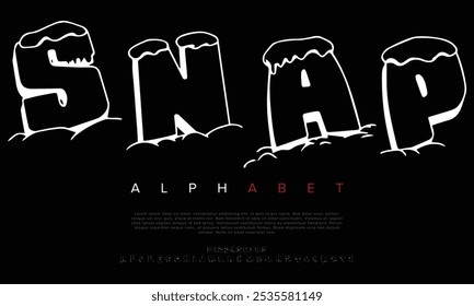 Alfabeto de fuente de Vector SNAPS con números