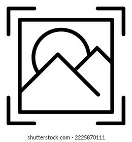 Snapshot icon outline vector. Screen image. Selfie person
