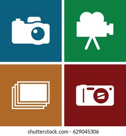 Snapshot icons set. set of 4 snapshot filled icons such as photos