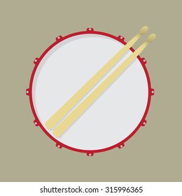 Snare drum and drumsticks