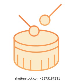 Snare drum flat icon. Drum with drumstick orange icons in trendy flat style. Percussion instrument gradient style design, designed for web and app. Eps 10