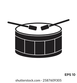 snare drum flat icon vector