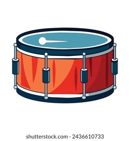 Snare drum flat vector illustration on white background