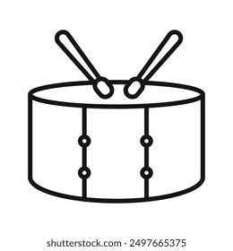 Snare Drum icon Black line art vector