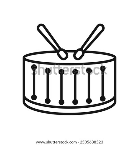 Snare Drum icon Black line art vector logo