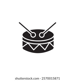 Snare Drum icon black and white vector outline sign