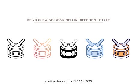 Snare Drum ícone design com fundo branco ilustração stock