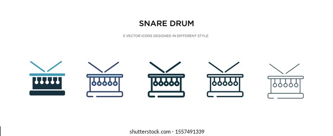 snare drum icon in different style vector illustration. two colored and black snare drum vector icons designed in filled, outline, line and stroke style can be used for web, mobile, ui