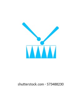 Snare Drum icon flat. Blue pictogram on white background. Vector illustration symbol