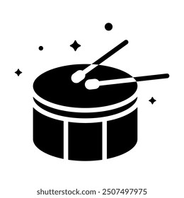 Snare drum icon in glyph style. Icon about hobbies