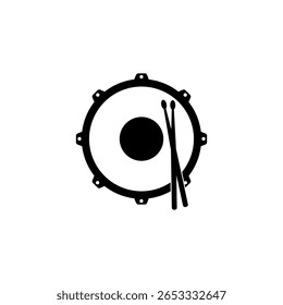 Snare drum icon isolated on white background