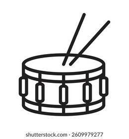 Snare Drum icon Line Art Logo set
