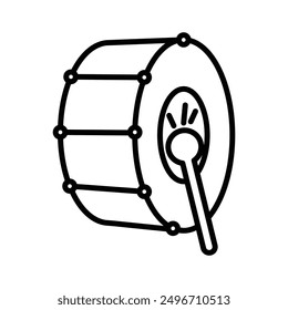 Snare Drum icon linear logo mark in black and white