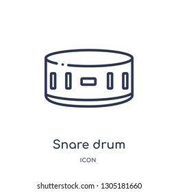 snare drum icon from music outline collection. Thin line snare drum icon isolated on white background.