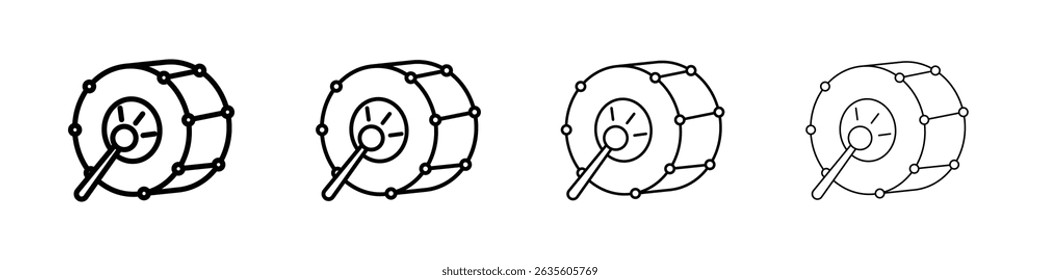 Snare Drum icon Outline sign symbol set