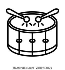Snare Drum icon Outline vector symbol sign