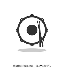 Snare drum icon with shadow