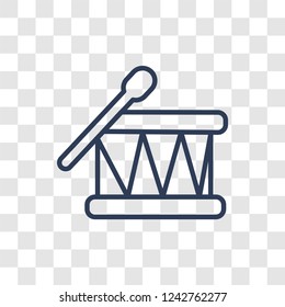 Snare drum icon. Trendy linear Snare drum logo concept on transparent background from Music collection