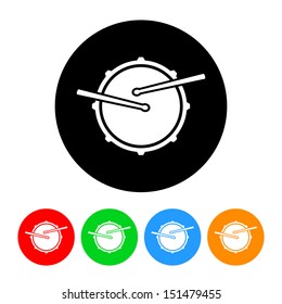 Snare Drum Icon Vector With Color Variations