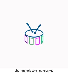 Snare Drum  icon Vector design. Colored illustration.