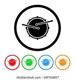 Snare Drum Icon In Vector Format With Color Variations