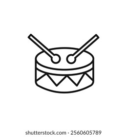 Snare Drum icon vector line logo art