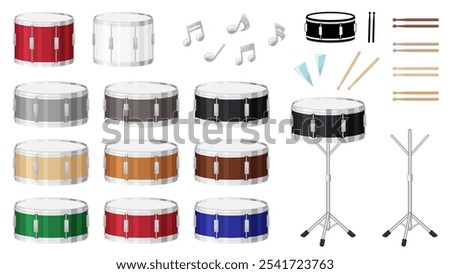 Snare drum illustration material set