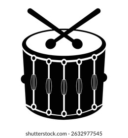 Snare Drum isolated vector silhouette illustration on white background