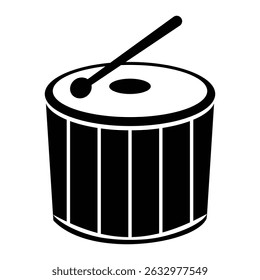 Snare Drum isolated vector silhouette illustration on white background