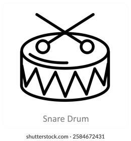 Snare Drum and music icon concept