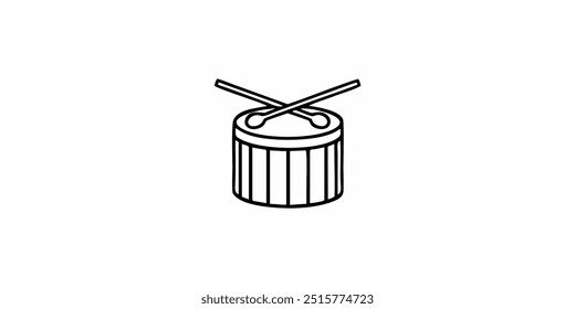 snare drum outline design for printable kids coloring book