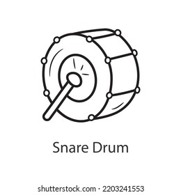 Snare Drum Outline Icon Design illustration. Music Symbol on White background EPS 10 File