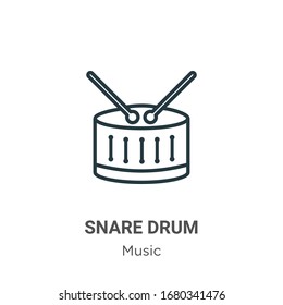 Snare drum outline vector icon. Thin line black snare drum icon, flat vector simple element illustration from editable music concept isolated stroke on white background