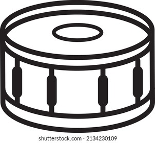 Snare drum or side drum musical instrument line art vector icon for music apps and websites.eps
