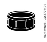Snare drum silhouette vector art illustration