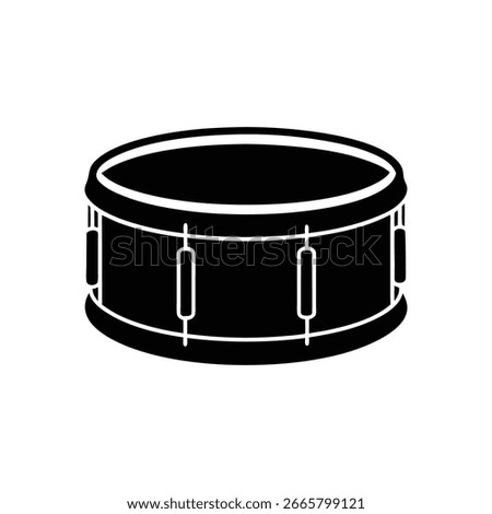 Snare drum silhouette vector art illustration