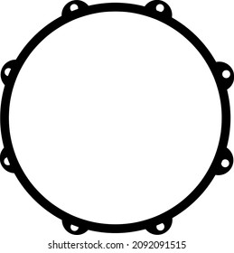 Snare drum simple icon on colorful white background.eps