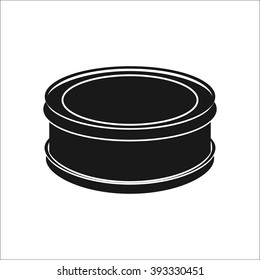 Snare drum simple icon on colorful white background