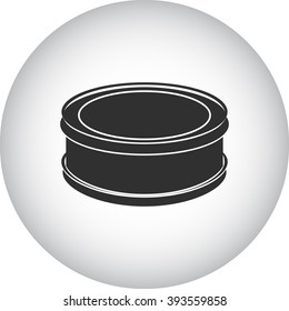 Snare drum simple icon on round background