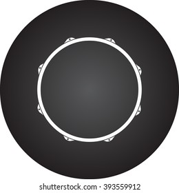Snare drum simple icon on round background